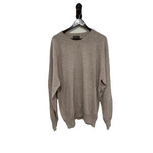 Orvis Signature Collection Cashmere Wool Tan Crew Neck Sweater Size XL